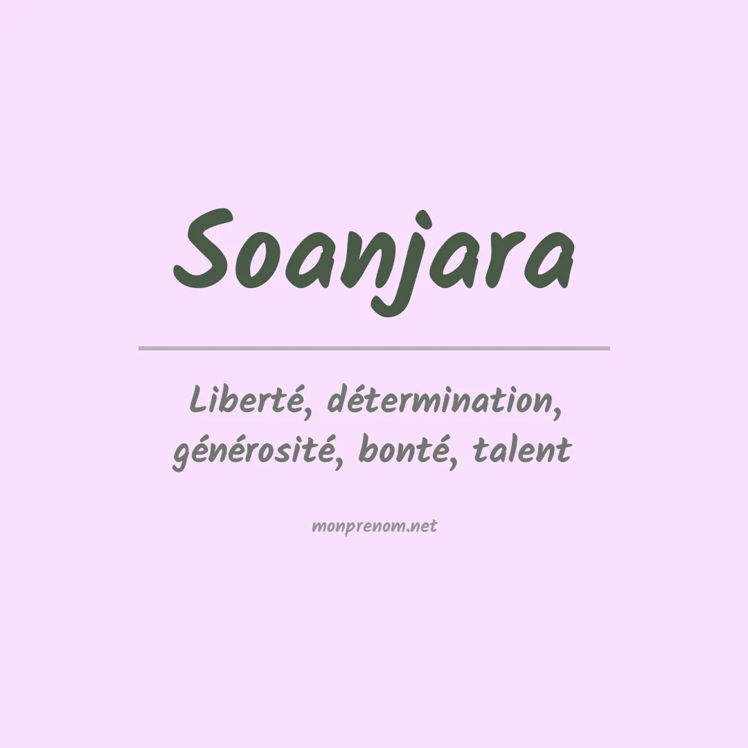 Signification du prénom Soanjara