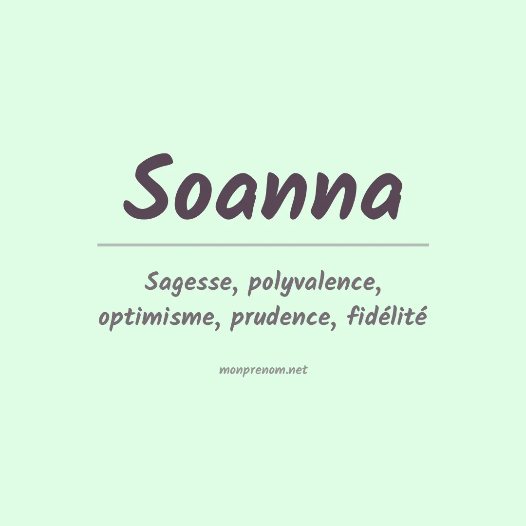 Signification du prénom Soanna