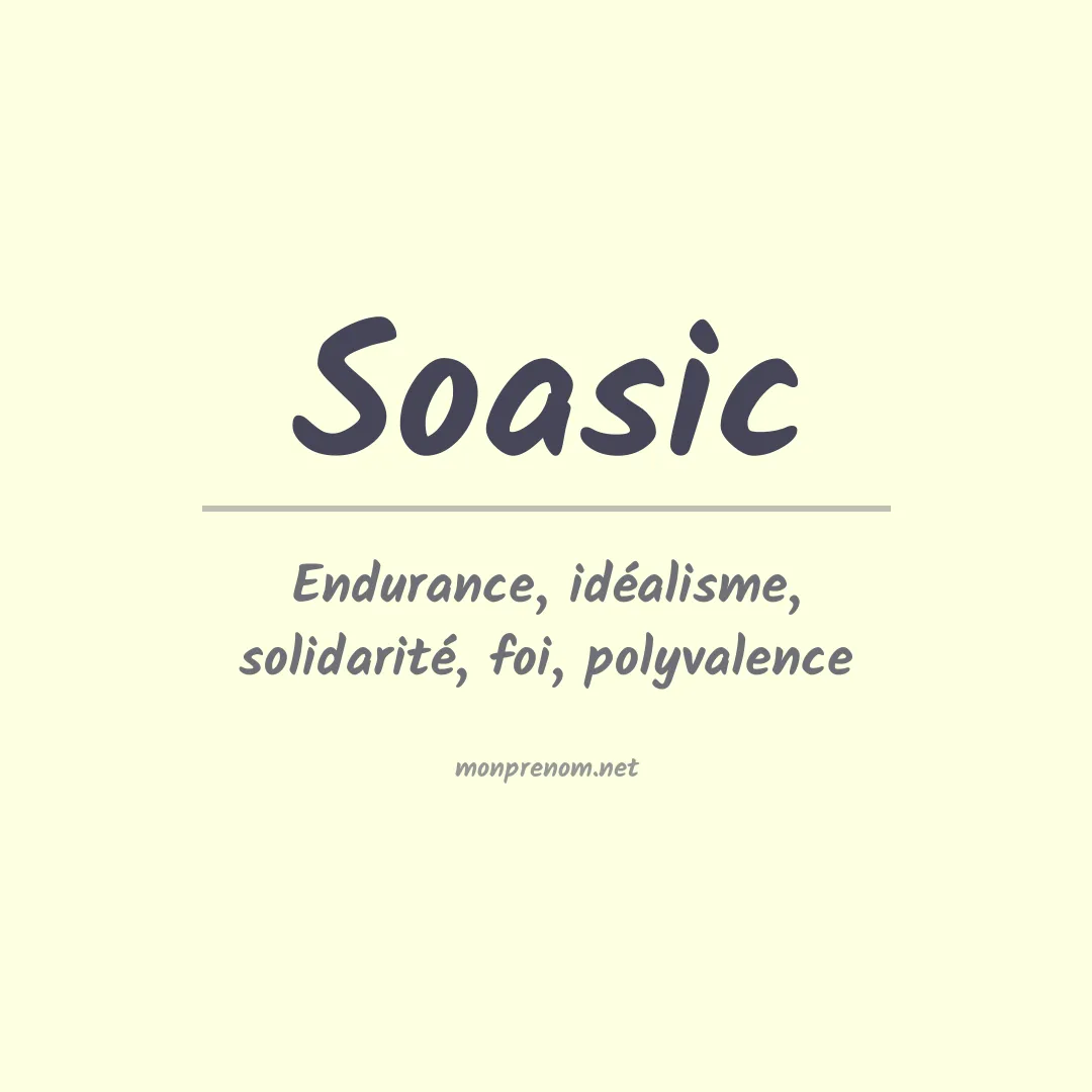 Signification du prénom Soasic