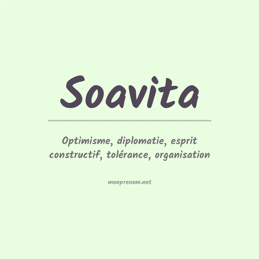 Signification du prénom Soavita