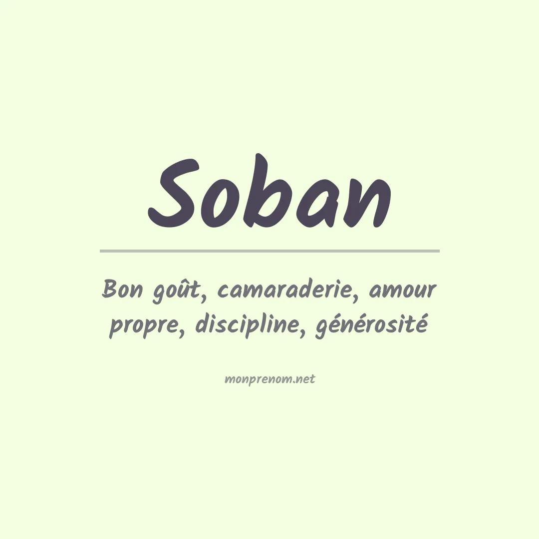 Signification du prénom Soban