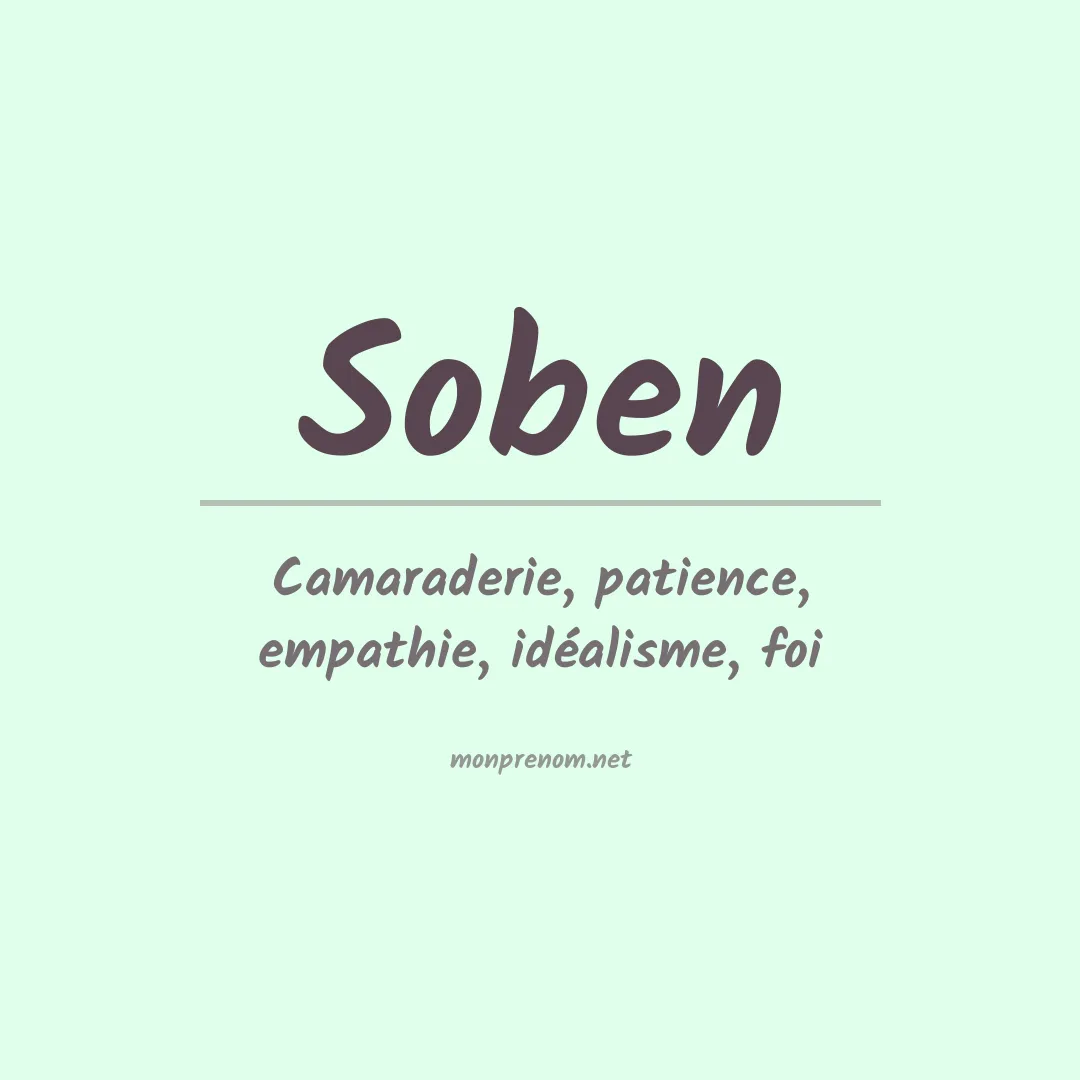 Signification du prénom Soben
