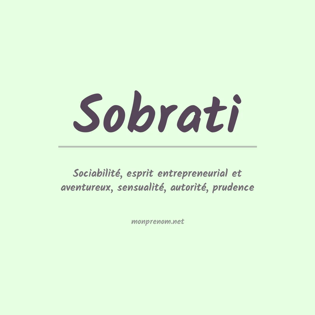 Signification du prénom Sobrati