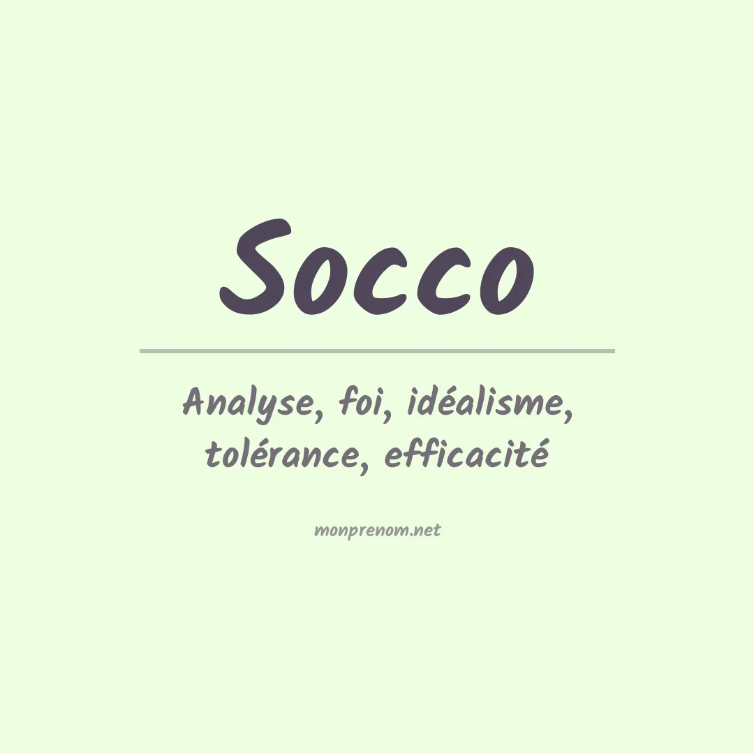 Signification du prénom Socco