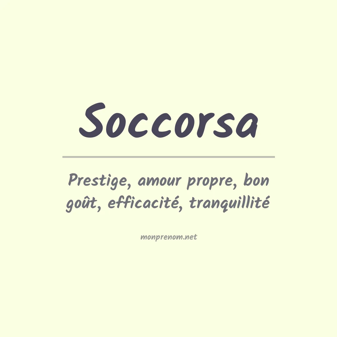 Signification du prénom Soccorsa