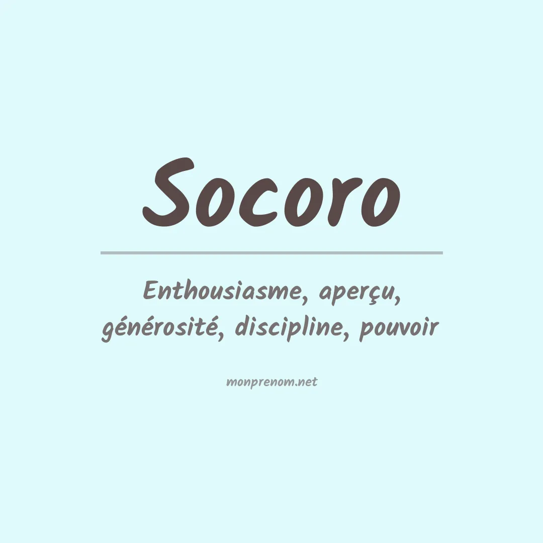 Signification du prénom Socoro