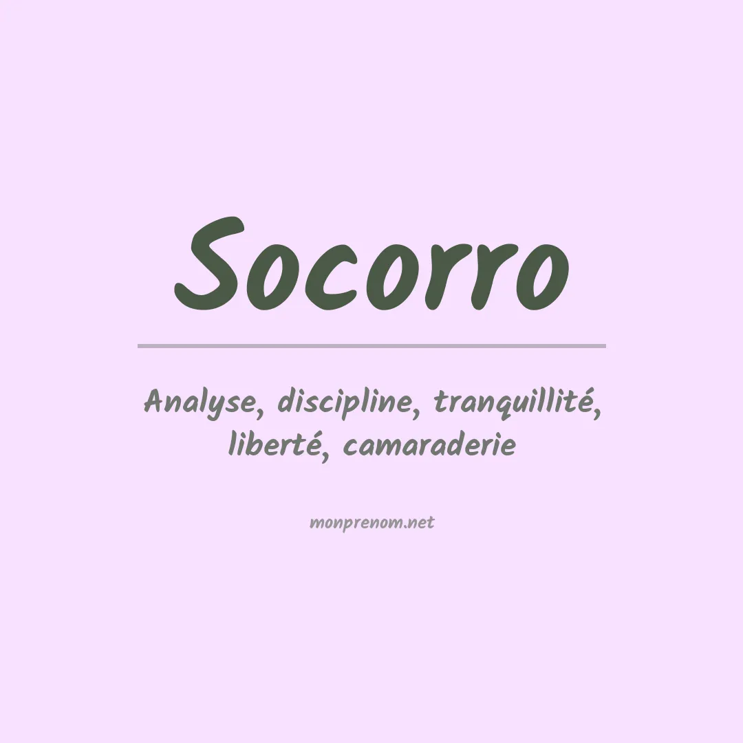 Signification du prénom Socorro