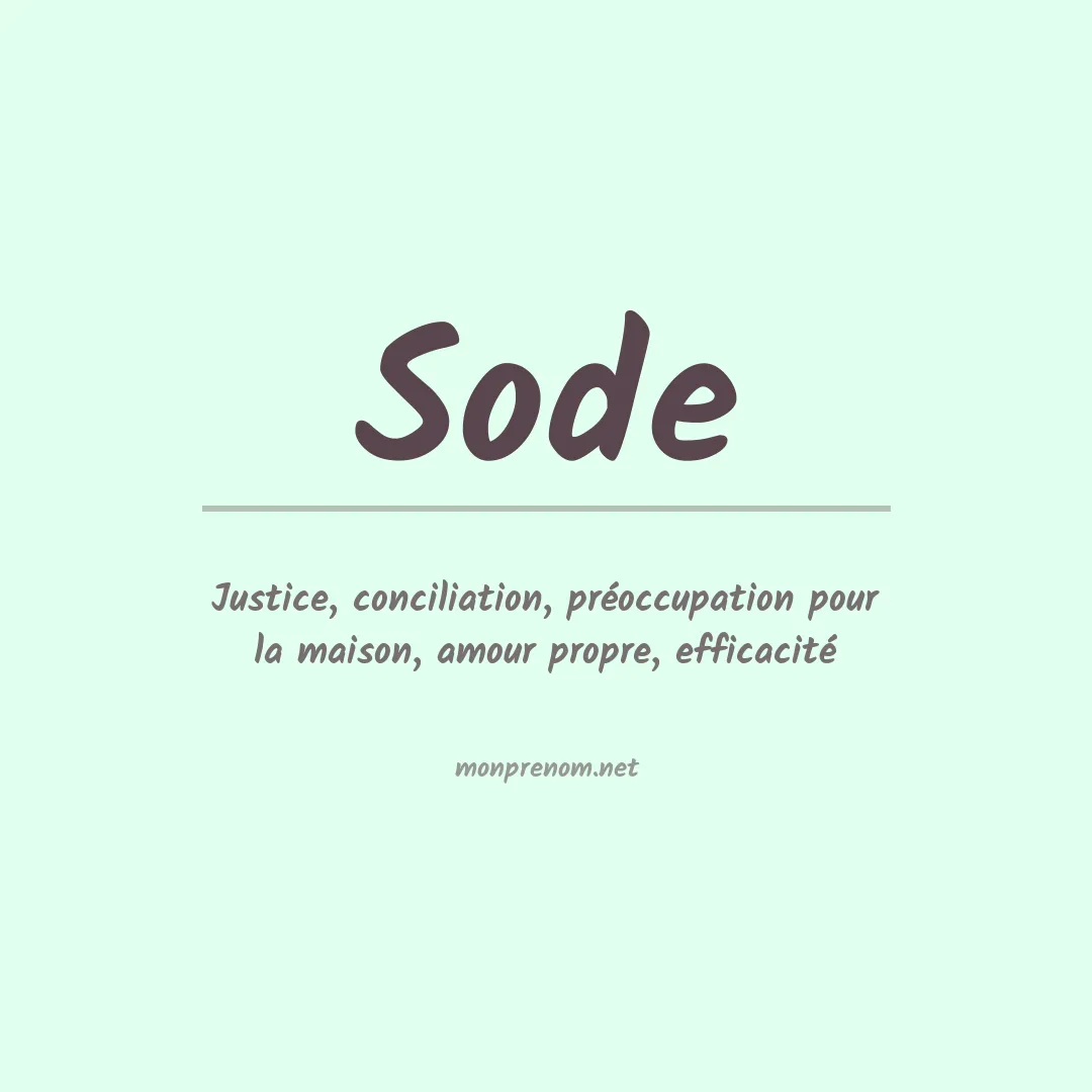 Signification du prénom Sode