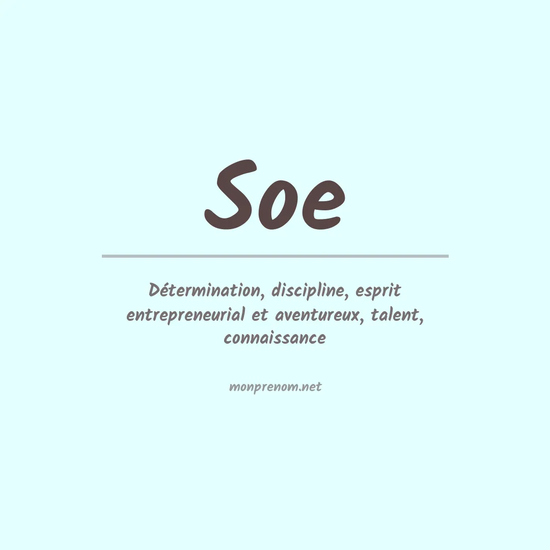 Prénom Soe