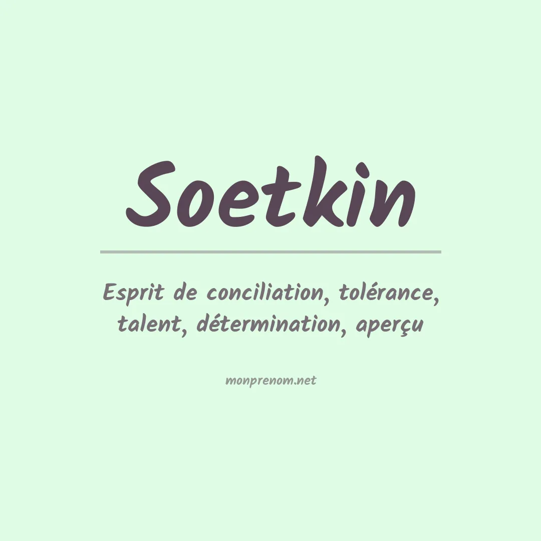 Signification du prénom Soetkin