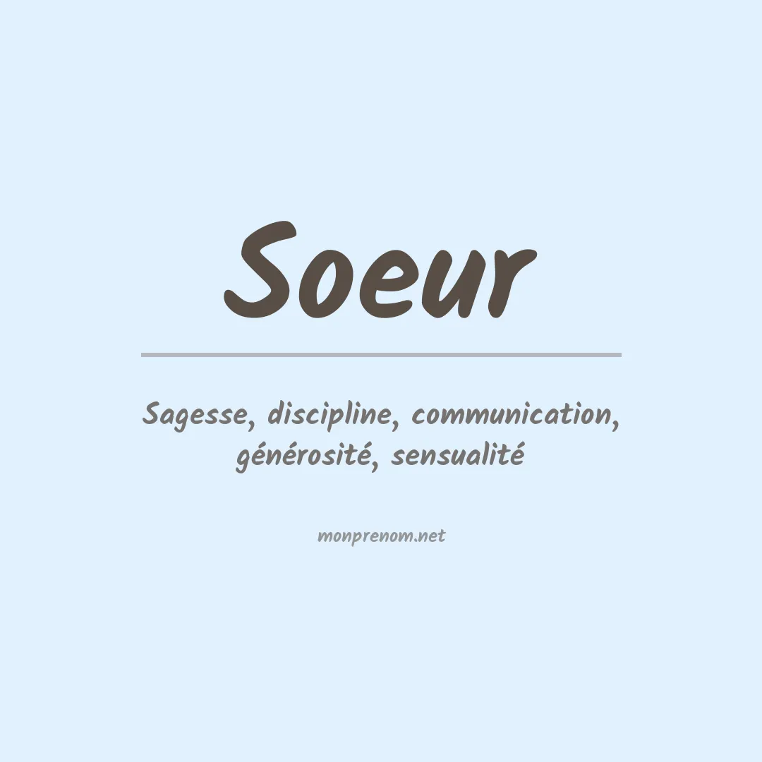 Signification du prénom Soeur