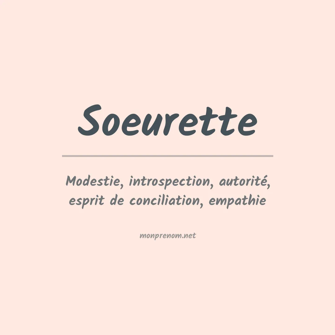 Prénom Soeurette