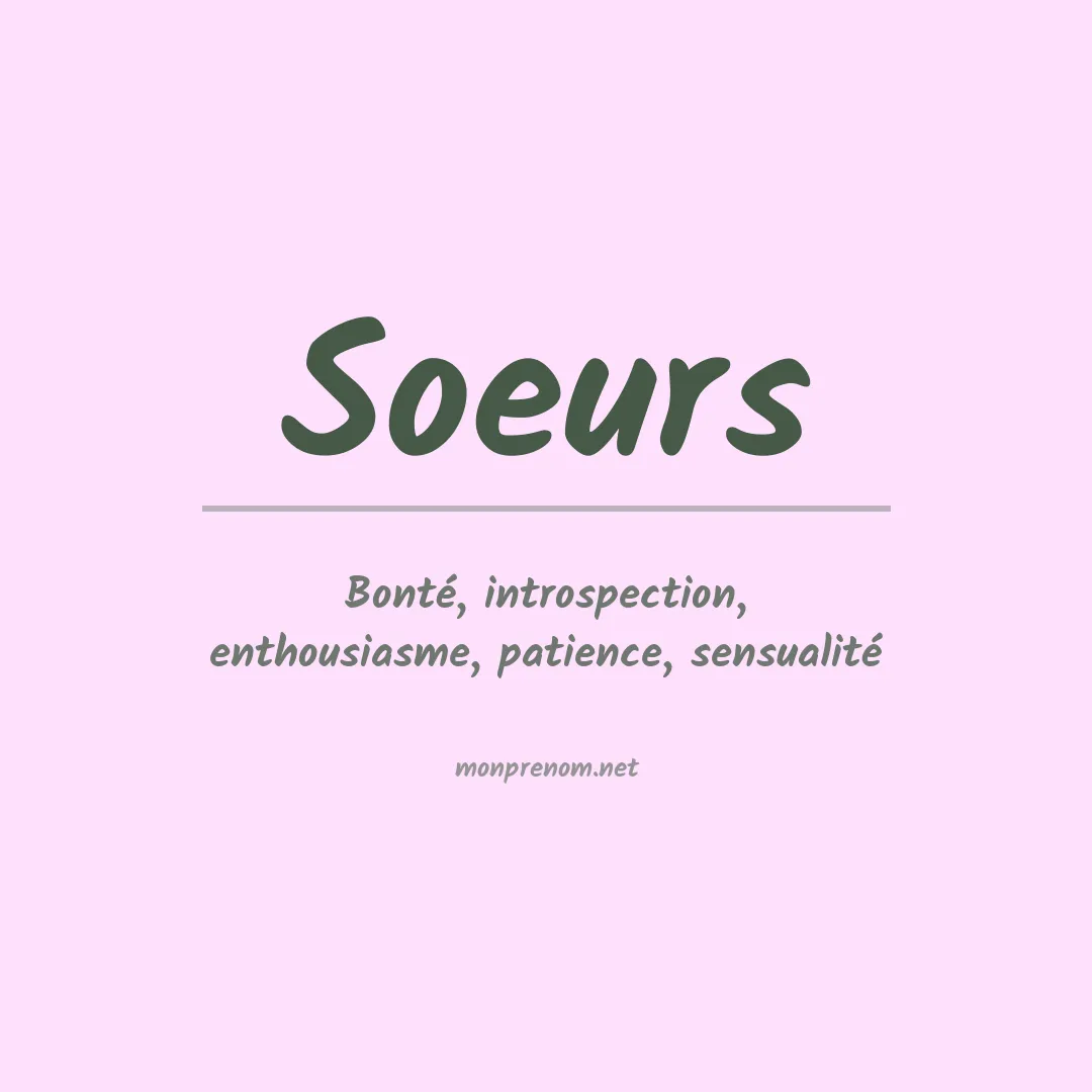 Signification du prénom Soeurs