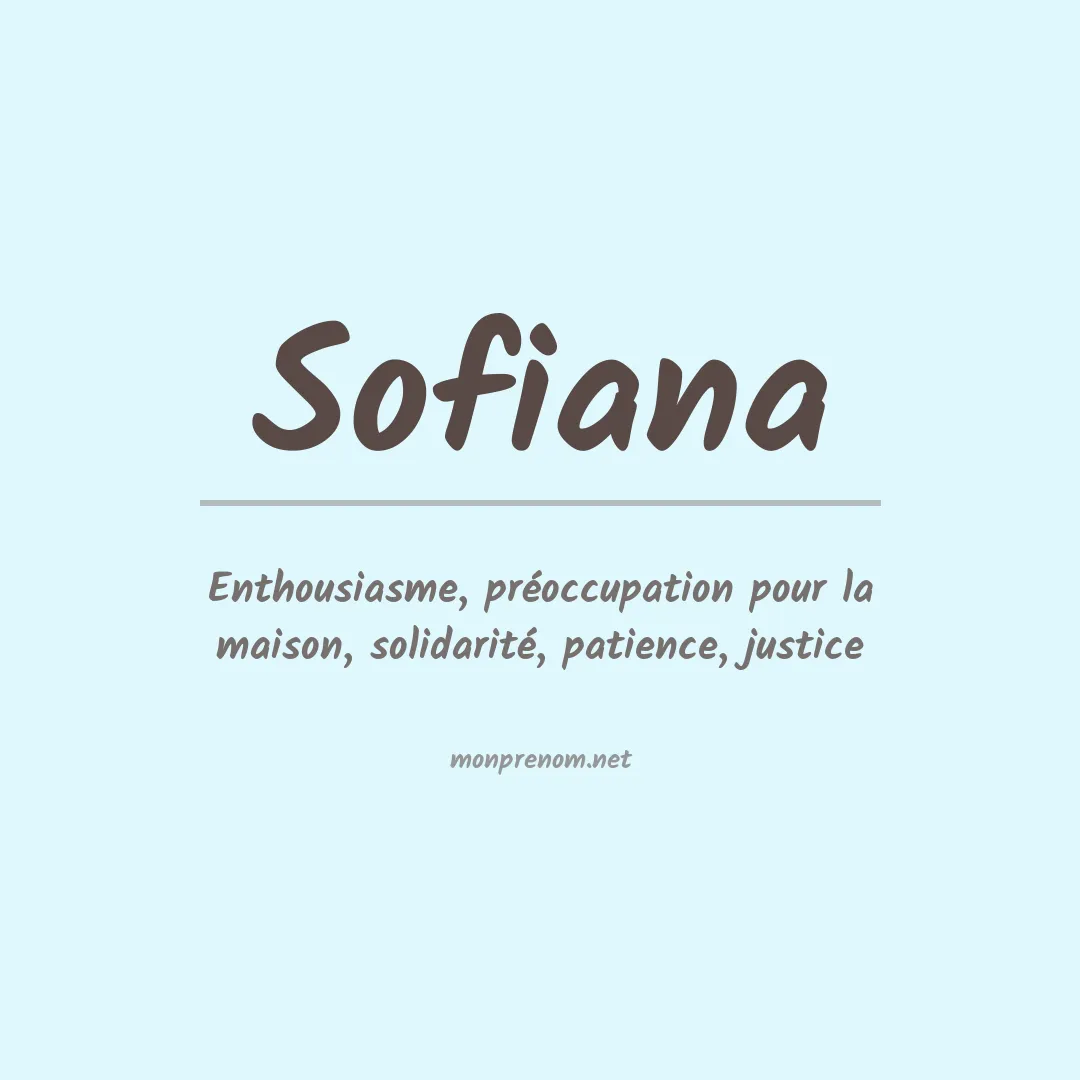 Prénom Sofiana