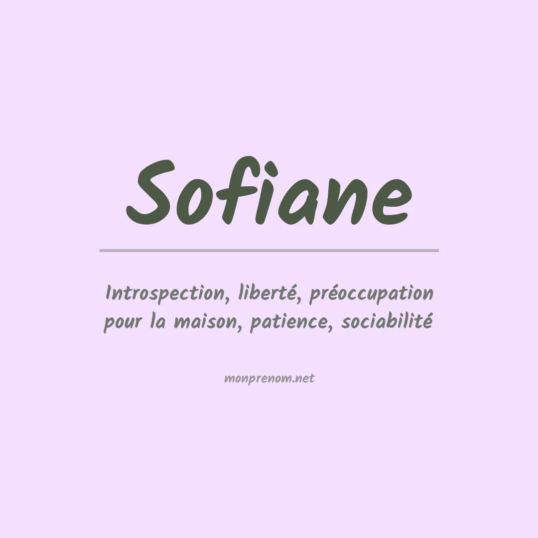 Prénom Sofiane