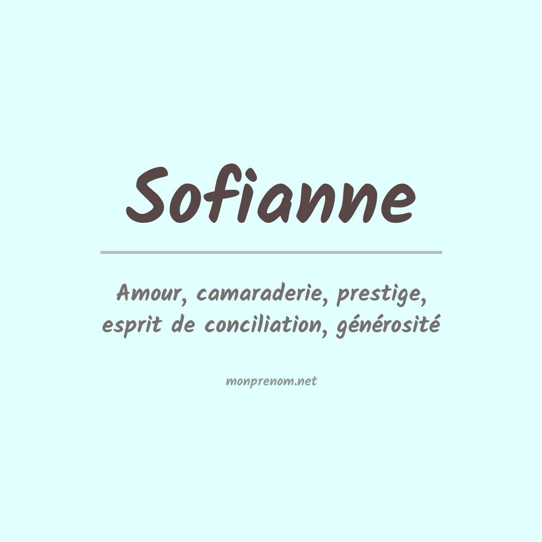 Signification du prénom Sofianne