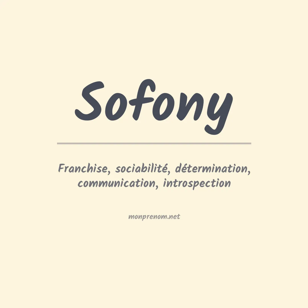 Signification du prénom Sofony