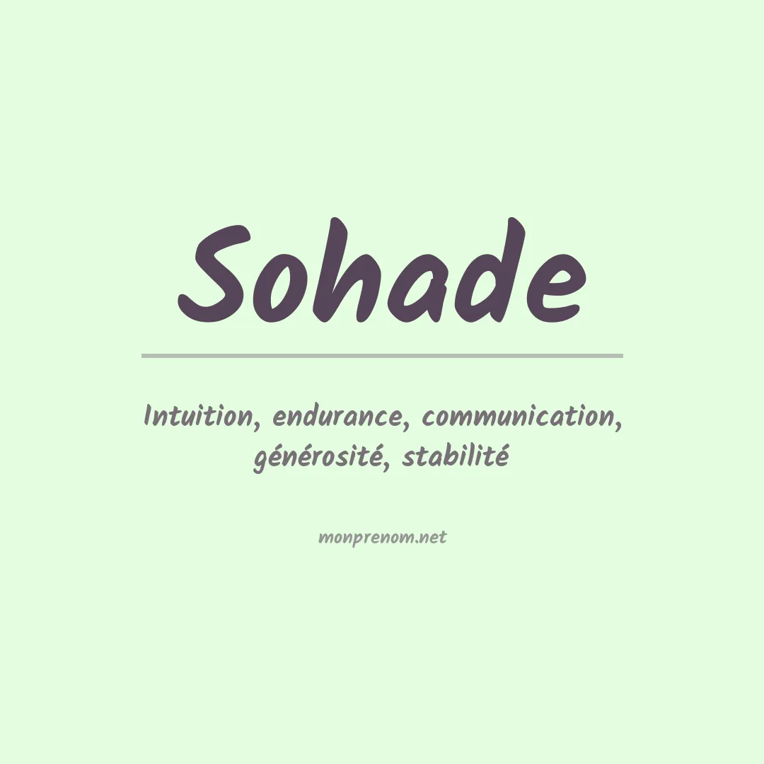 Signification du prénom Sohade