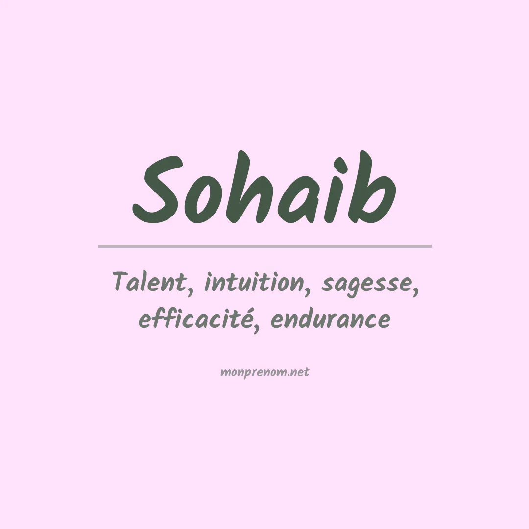 Signification du prénom Sohaib