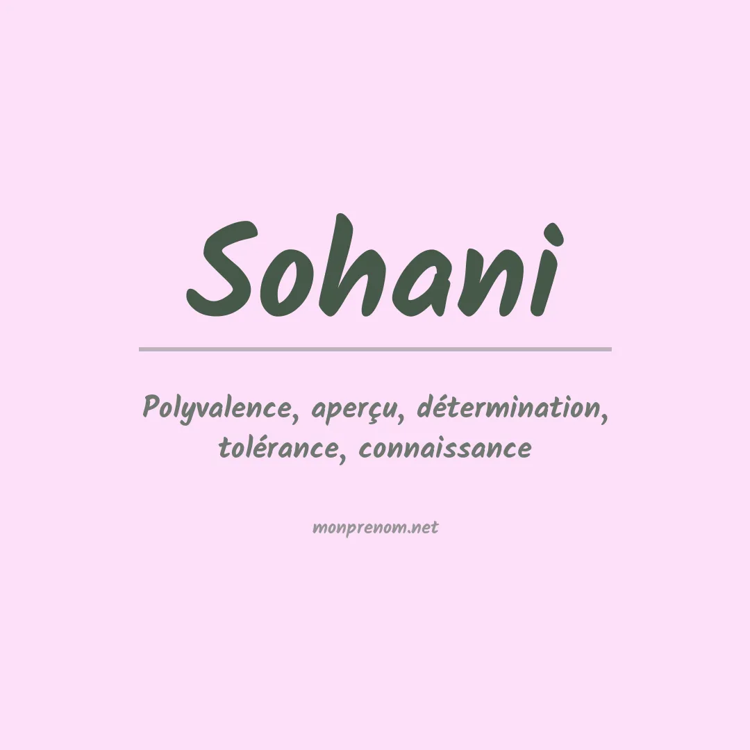Prénom Sohani