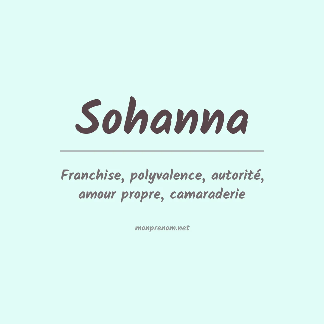 Signification du prénom Sohanna