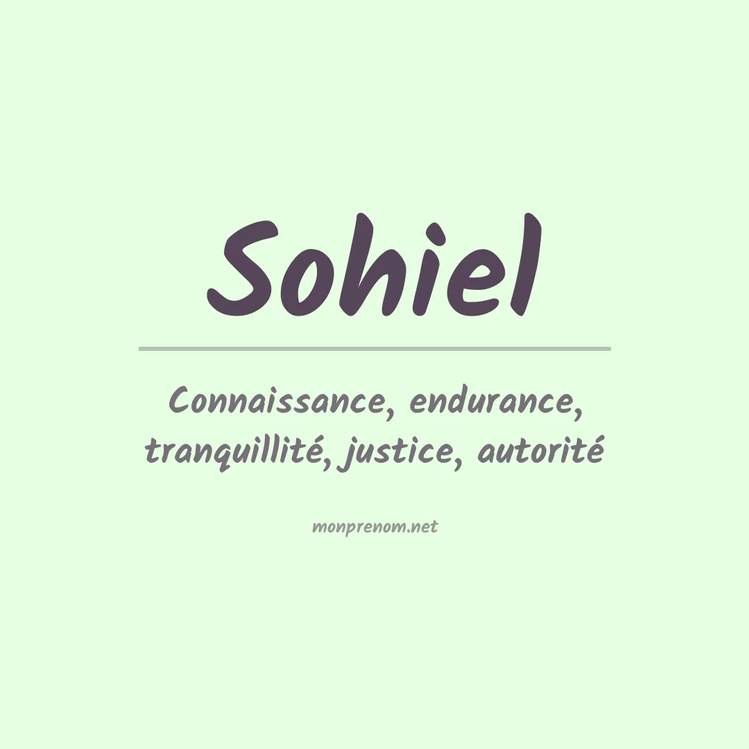 Signification du prénom Sohiel