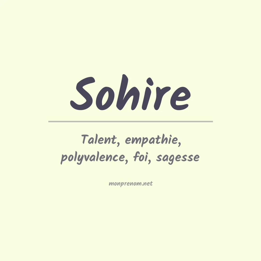 Signification du prénom Sohire