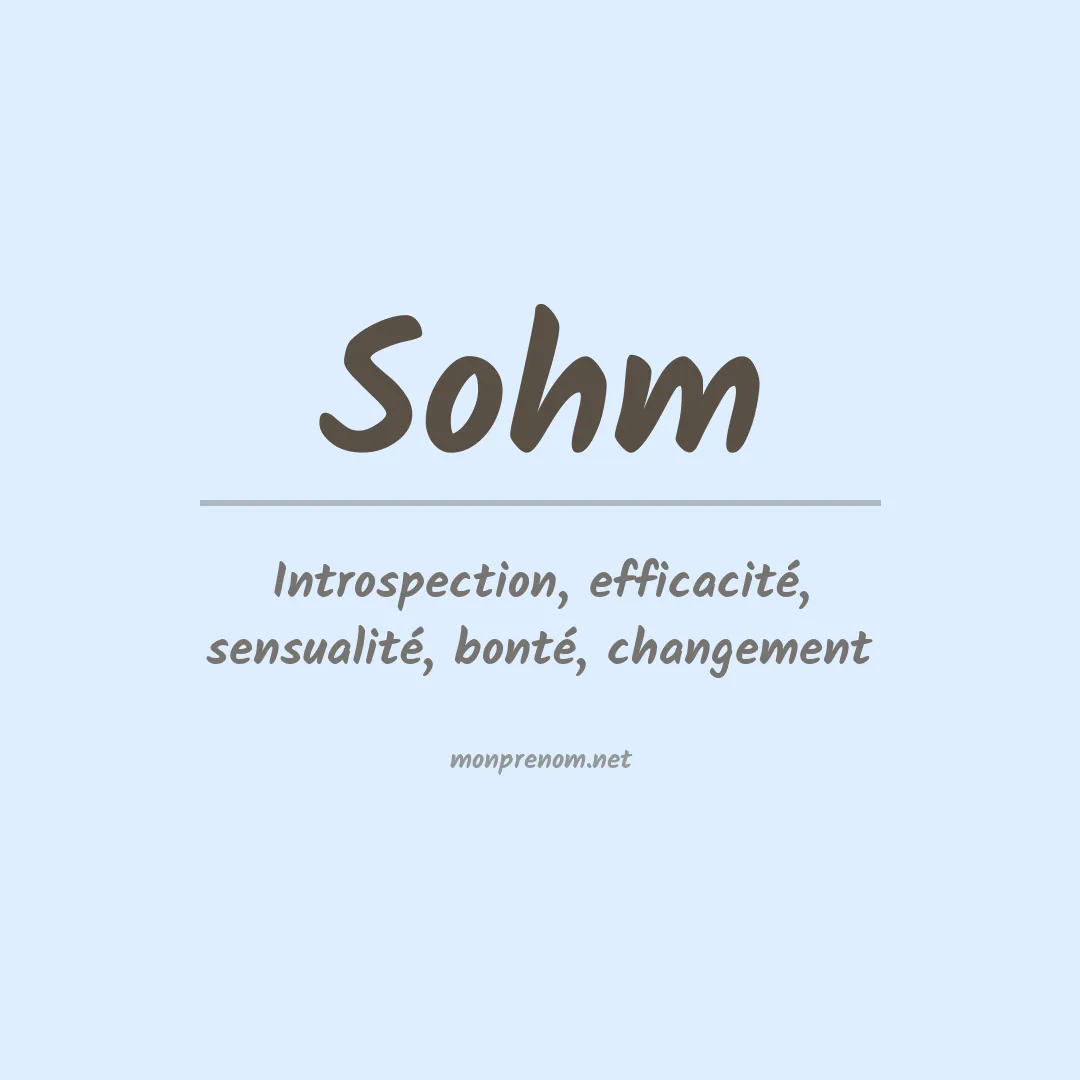 Signification du prénom Sohm