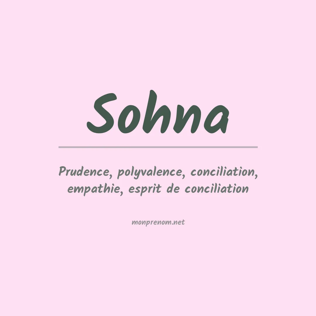 Signification du prénom Sohna
