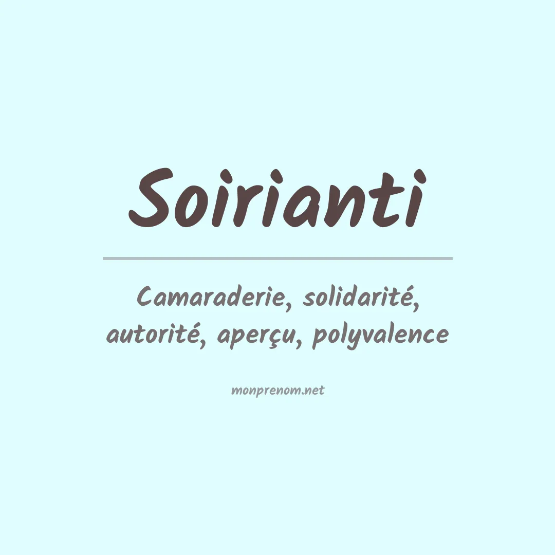 Signification du prénom Soirianti