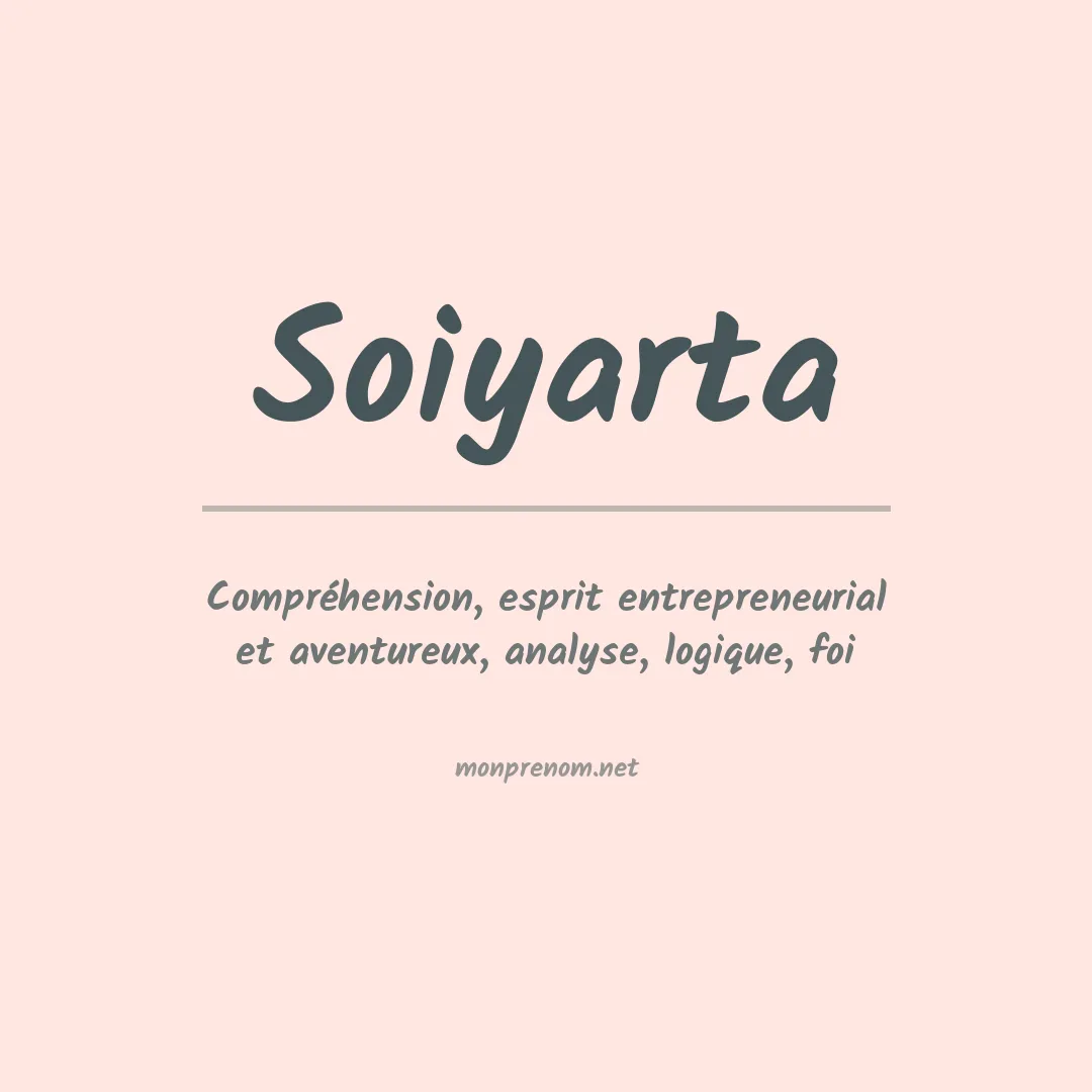 Signification du prénom Soiyarta