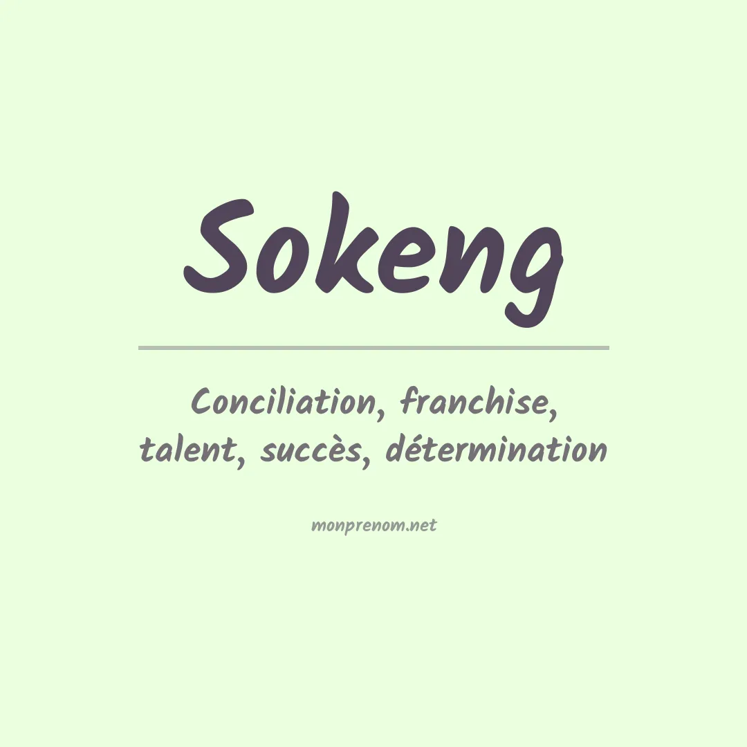 Signification du prénom Sokeng