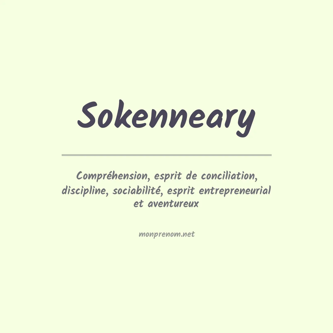 Signification du prénom Sokenneary