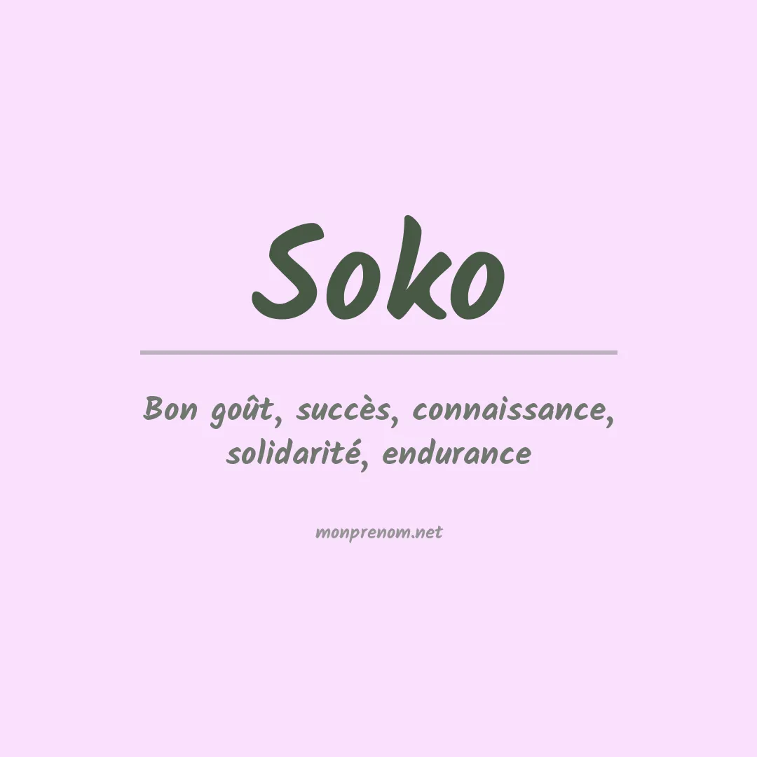 Signification du prénom Soko