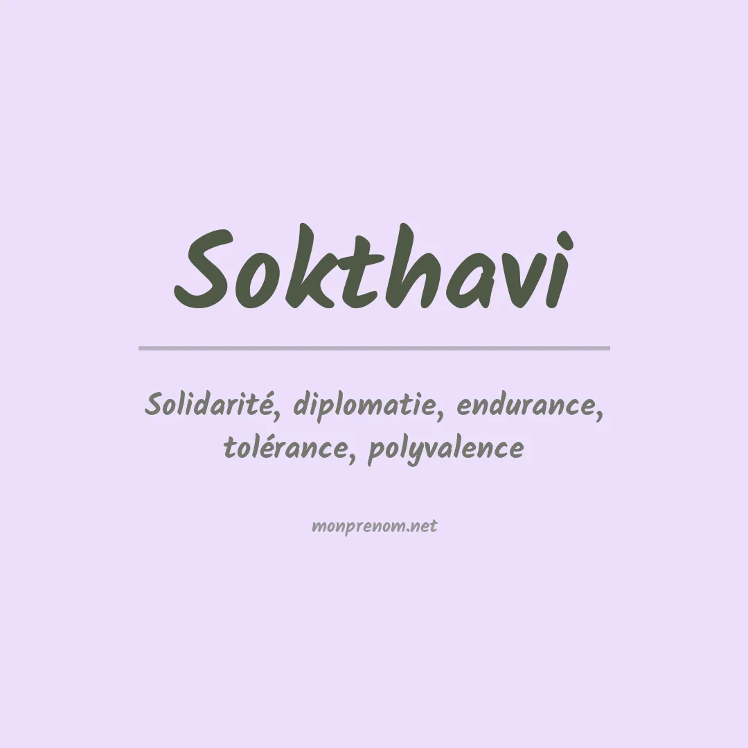 Signification du prénom Sokthavi