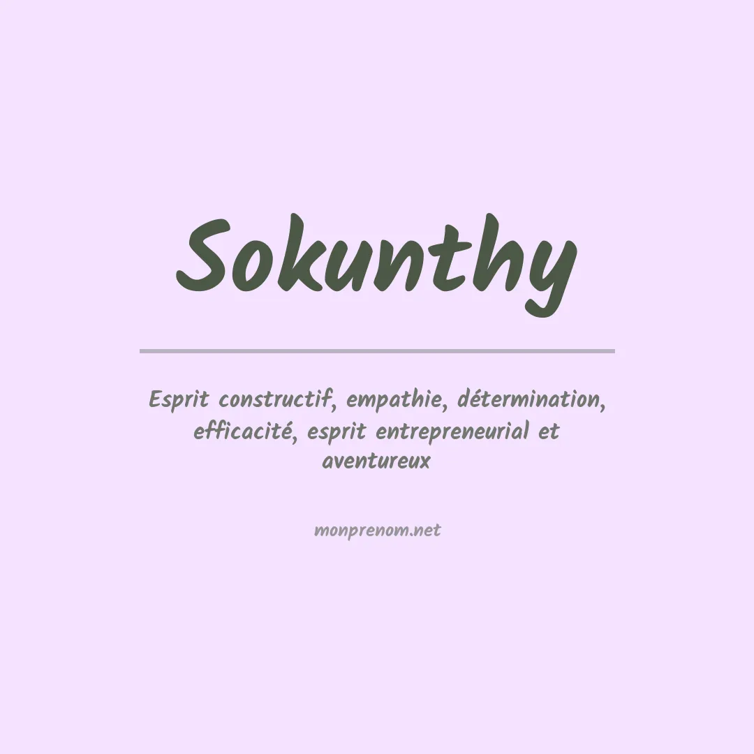 Signification du prénom Sokunthy