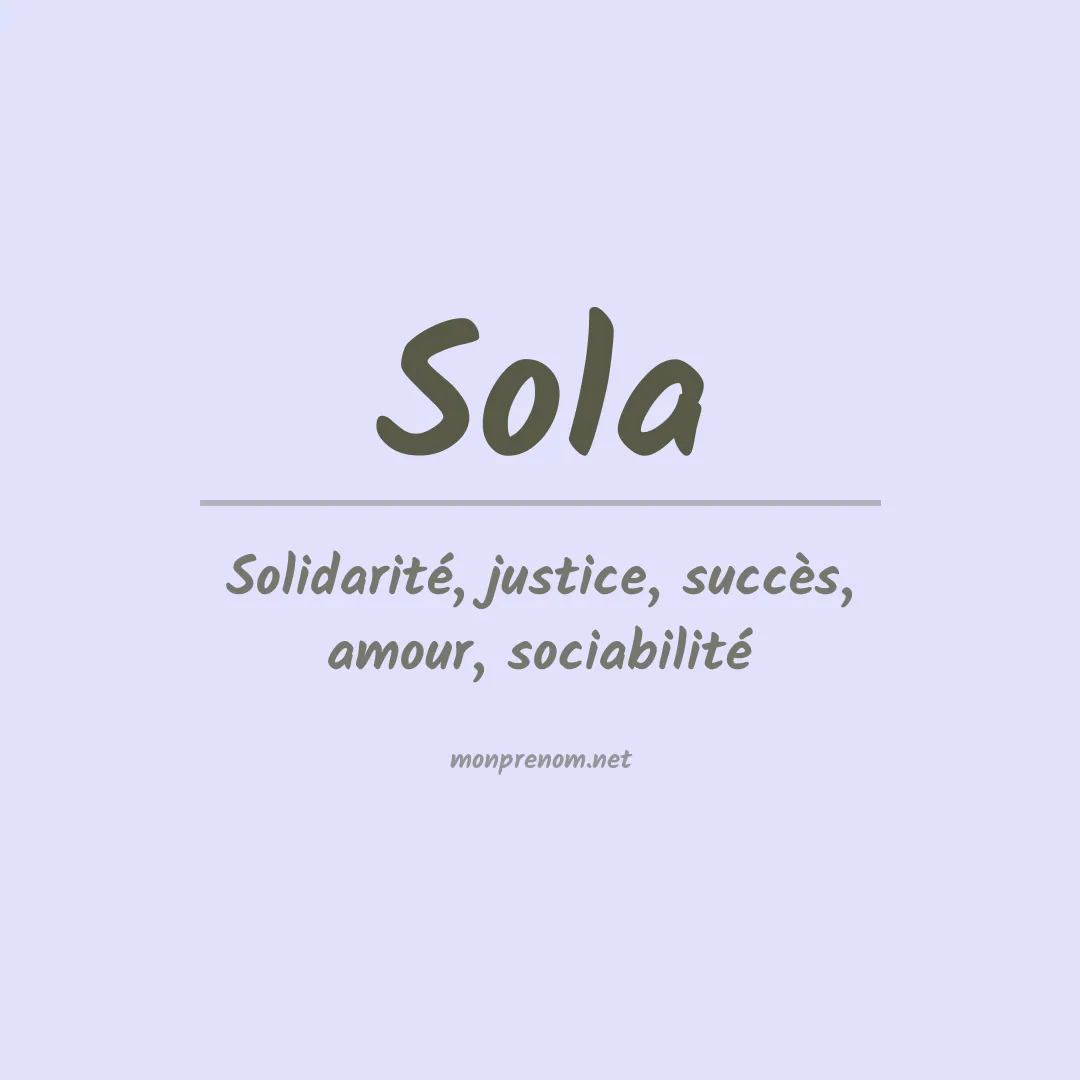 Prénom Sola