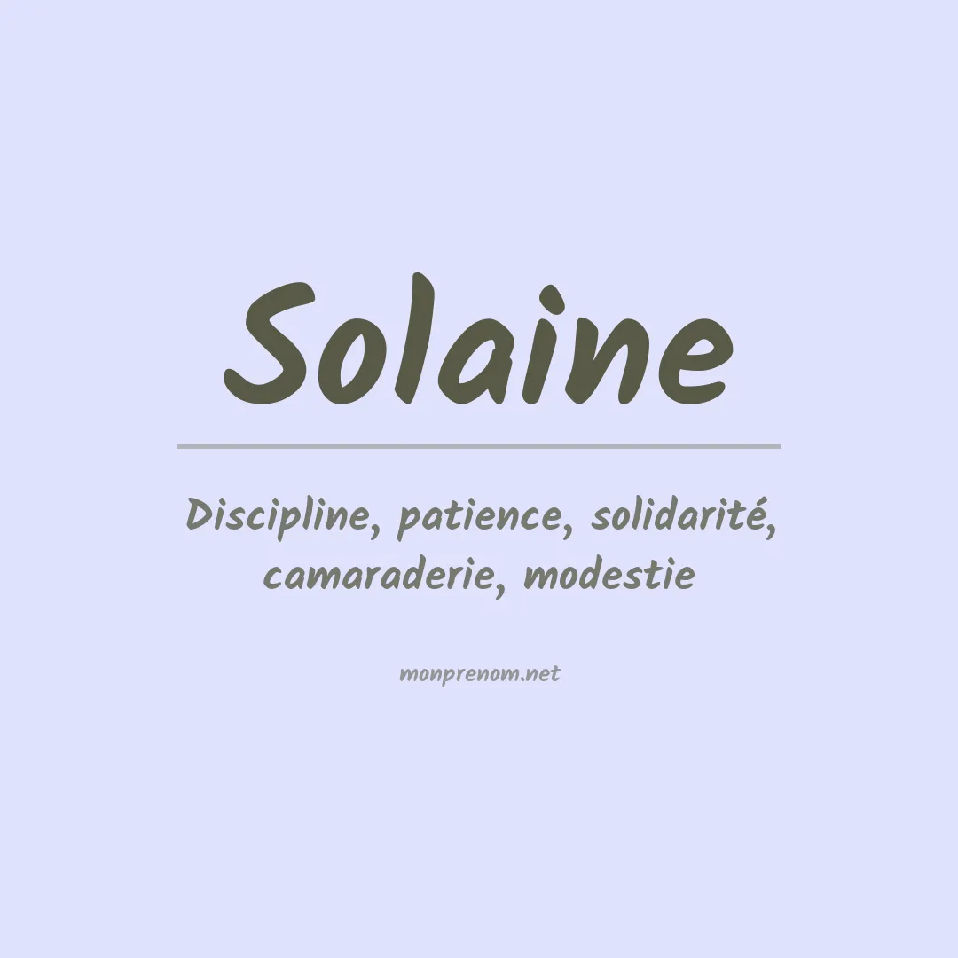 Signification du prénom Solaine