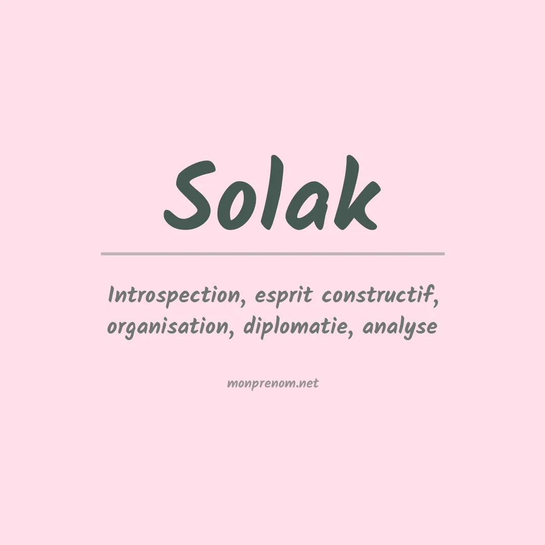 Prénom Solak