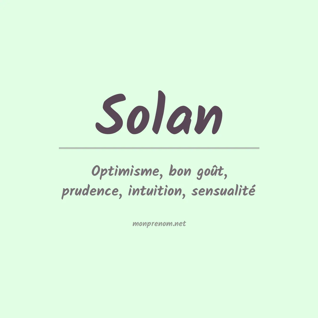 Prénom Solan