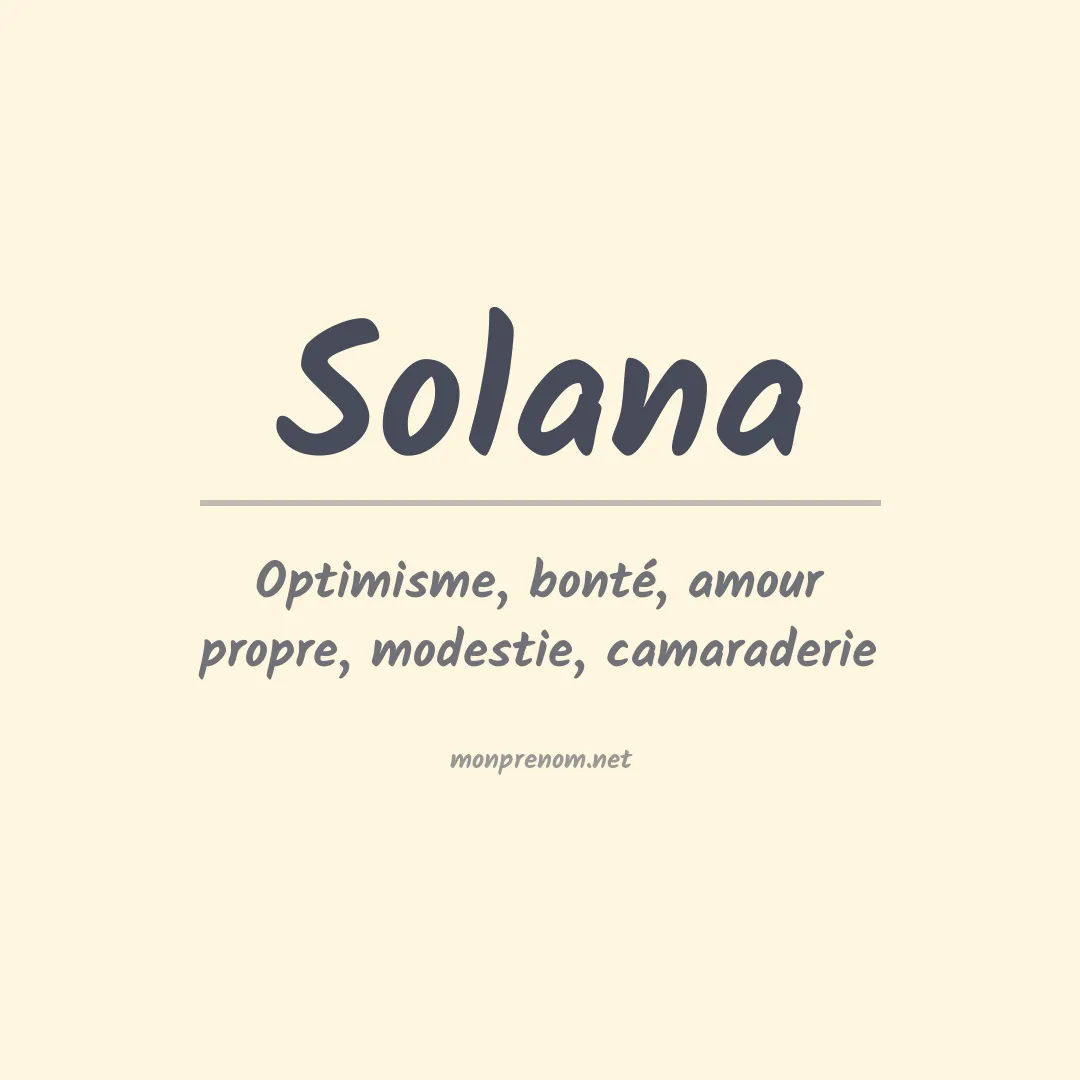 Prénom Solana