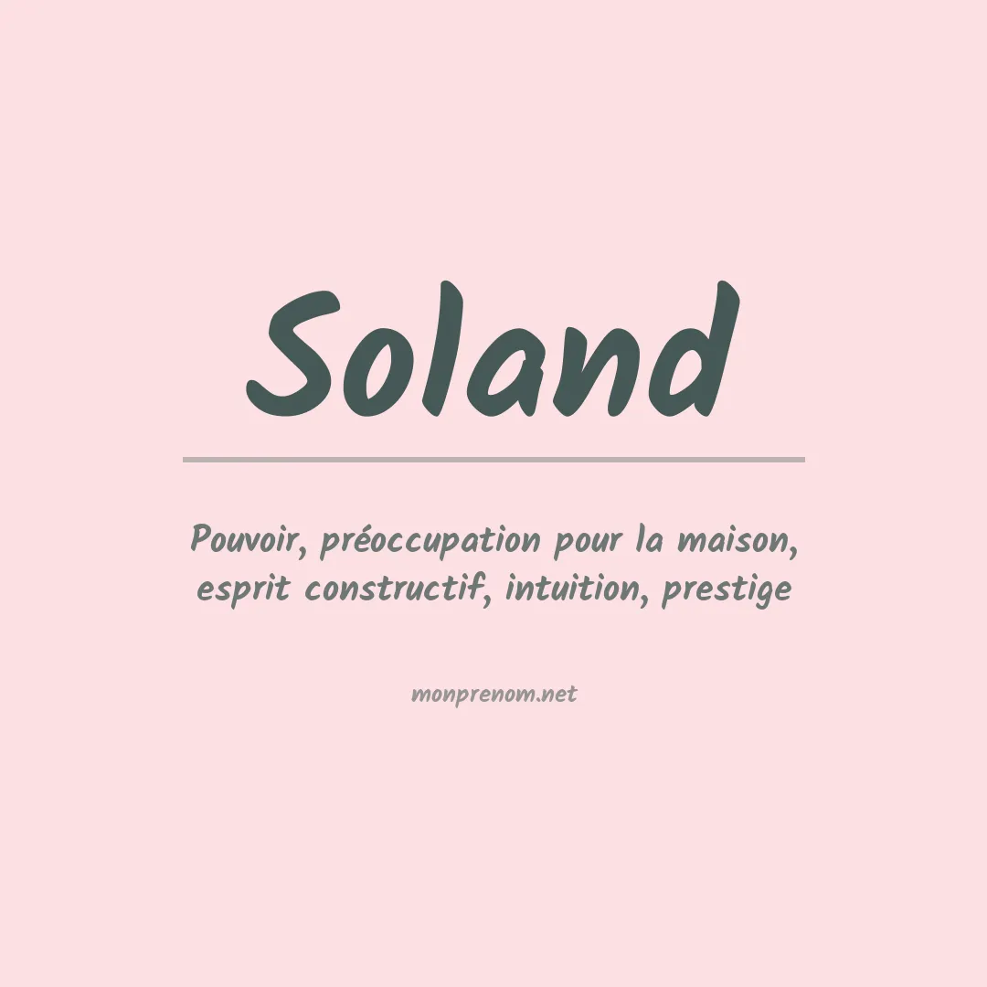 Prénom Soland