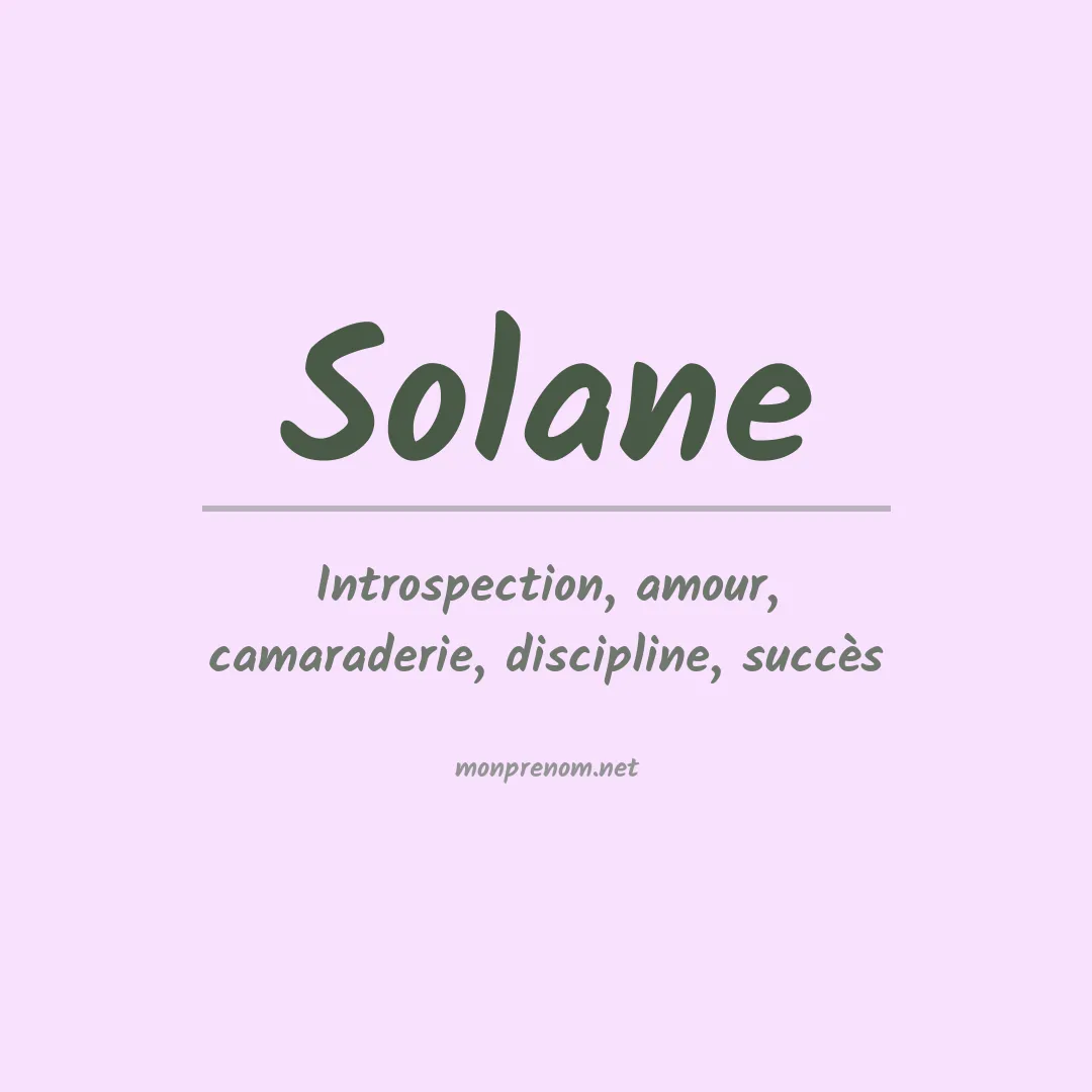 Prénom Solane
