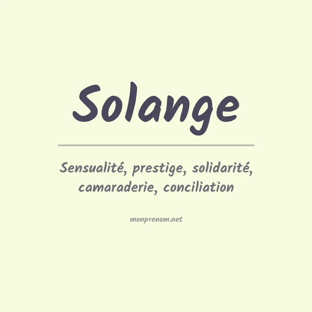 Prénom Solange
