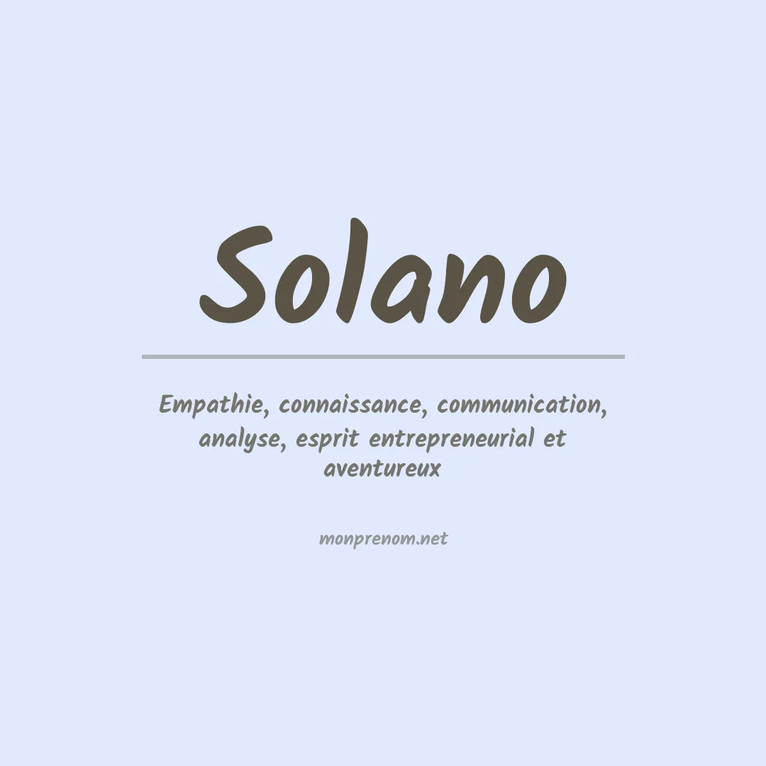 Prénom Solano