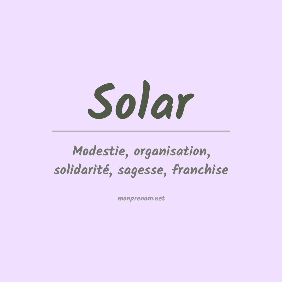 Prénom Solar