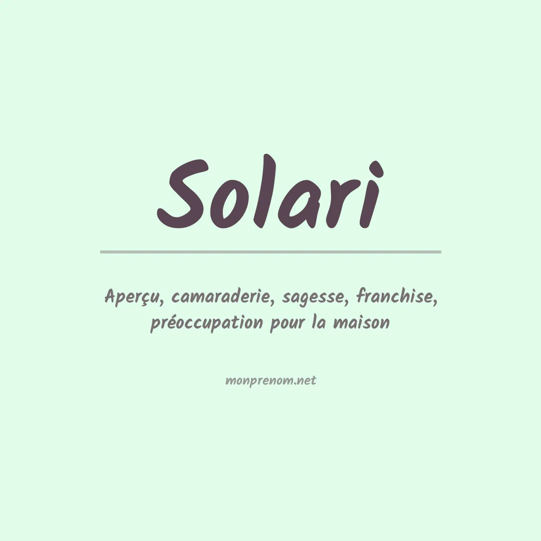 Prénom Solari