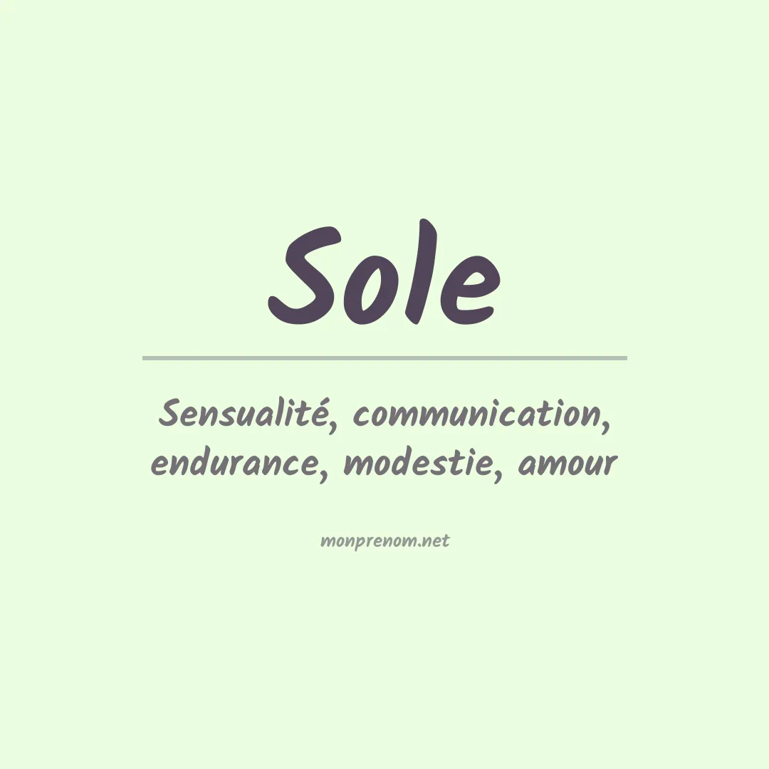 Prénom Sole