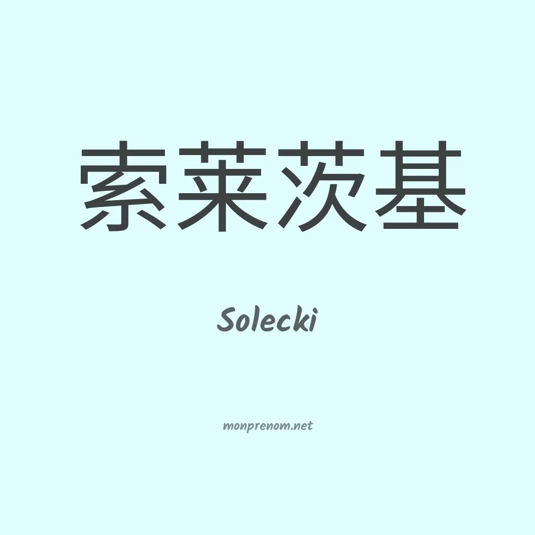 Solecki en chinois
