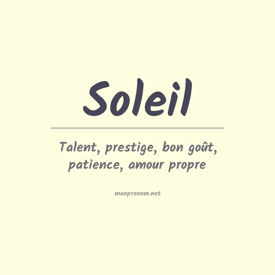 Signification du prénom Soleil